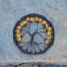 halloween style tree of life traditional orange and black colors 